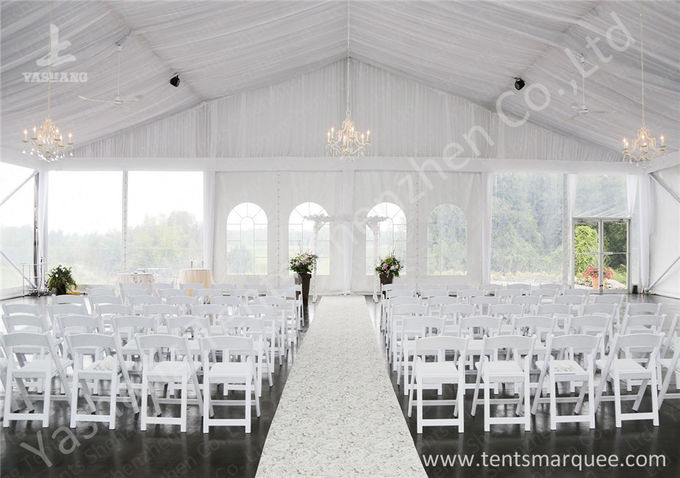 Άσπρη γαμήλια σκηνή πολυτέλειας πλαισίων αργιλίου κάλυψης υφάσματος PVC νερού απωθητική